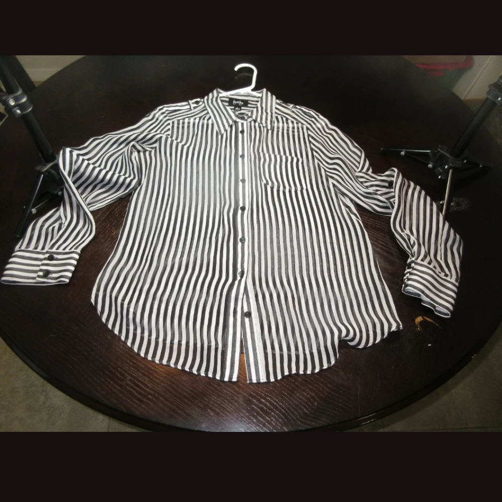 WOMEN BY & BY LONG SLEEVE SHEER SEE THROUGH  